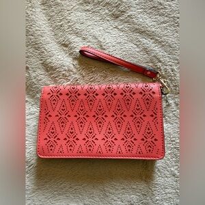 Kohl's Coral Laser-Cut Wallet